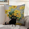 Van Gogh Sunflower Cross Stitch Pillow Cover Kit 11CT Stamped 3-Strand Embroidery 45x45cm