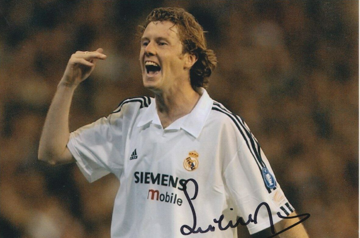 STEVE MCMANAMAN HAND SIGNED 6X4 Photo Poster painting REAL MADRID FOOTBALL AUTOGRAPH