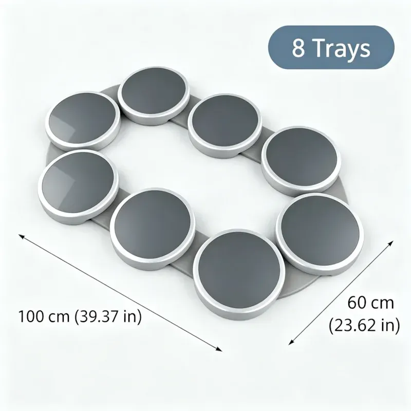 Expandable Track‑Style Rotating Serving Tray, No‑Blind‑Spot Modular Lazy Susan, Easy‑Glide Food Delivery Tray for Long Rectangular Table Home Party Use eltralife