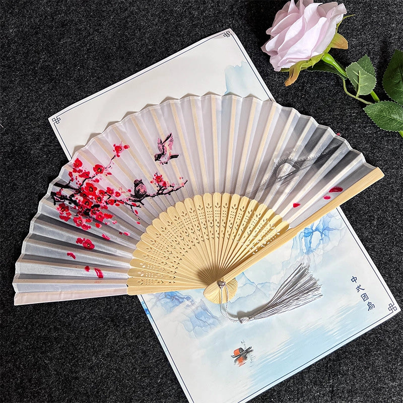 Antique Fan Folding Fan Men’s And Women’s Classical Dancing Fan Ancient Costume Performance Photography Hanfu Props Chinese Style Handmade Folding Fan