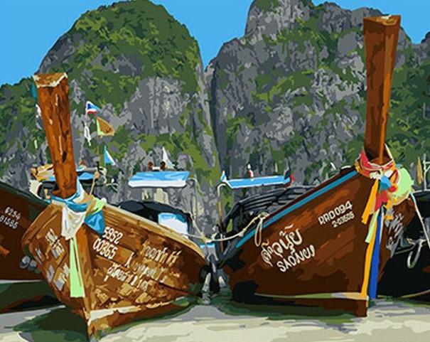 

Bots on Island – Paint By Numbers - 40*50CM, 501 Original