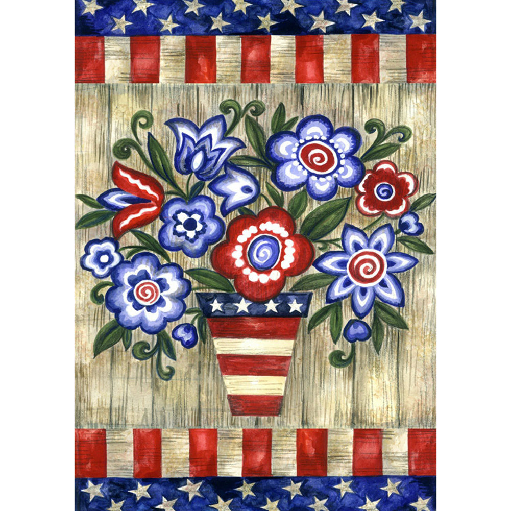 Flag Flower 35*50CM(Canvas) Full Round Drill Diamond Painting