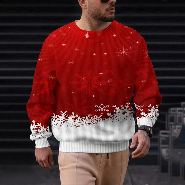 Men's Christmas Casual Printed Round-neck Sweater