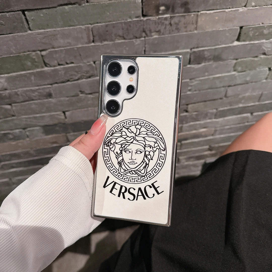 Versace Versace Electroplated Luxury Leather Samsung Galaxy Phone Case ProCaseMall