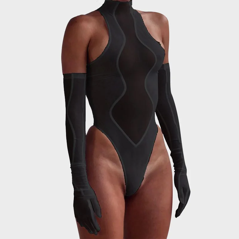 Goth Skinny Pack Hip Sports Bodysuit