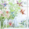 6pcs Diamonds Painting Birds Christmas Atmosphere Window Stickers For Home Decor