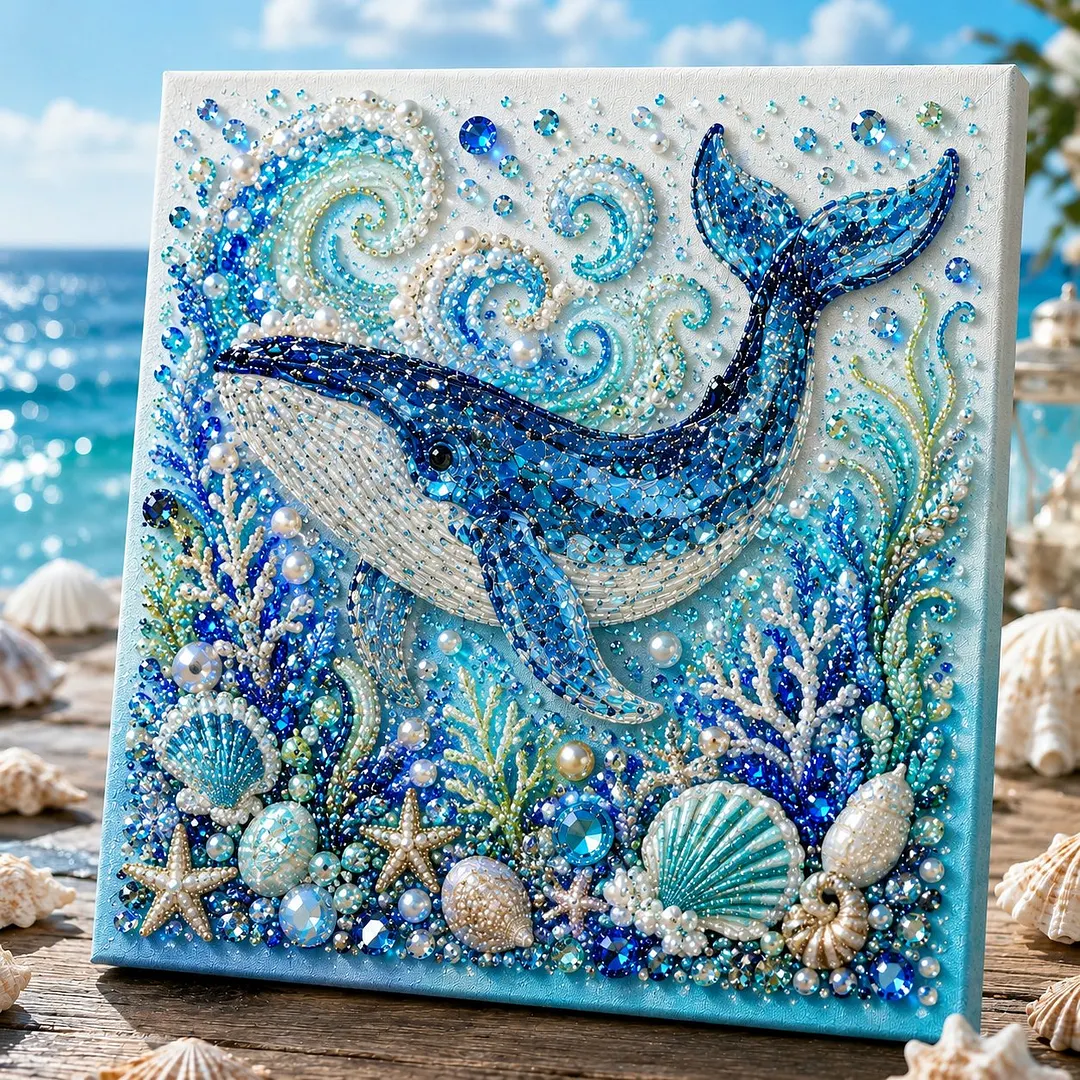 💥 Last Day 75% OFF - 🌊💙 Ocean Theme Pearl Art DIY Kit &ndash; Relaxing DIY Craft to Create Stunning Coastal Artwork