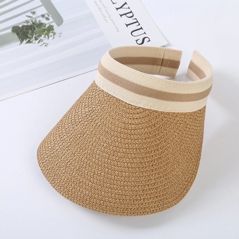 Women’s Lady Minimalist Solid Color Big Eaves Straw Hat