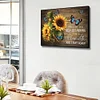 Sunflower Butterfly And Text - 11CT Stamped Cross Stitch - 50*40cm