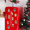 10PCS DIY Pearl Diamond Painting Christmas Fridge Magnets, Sparkling Rhinestone Refrigerator Magnet Craft Kit for Home Decor & Gifts