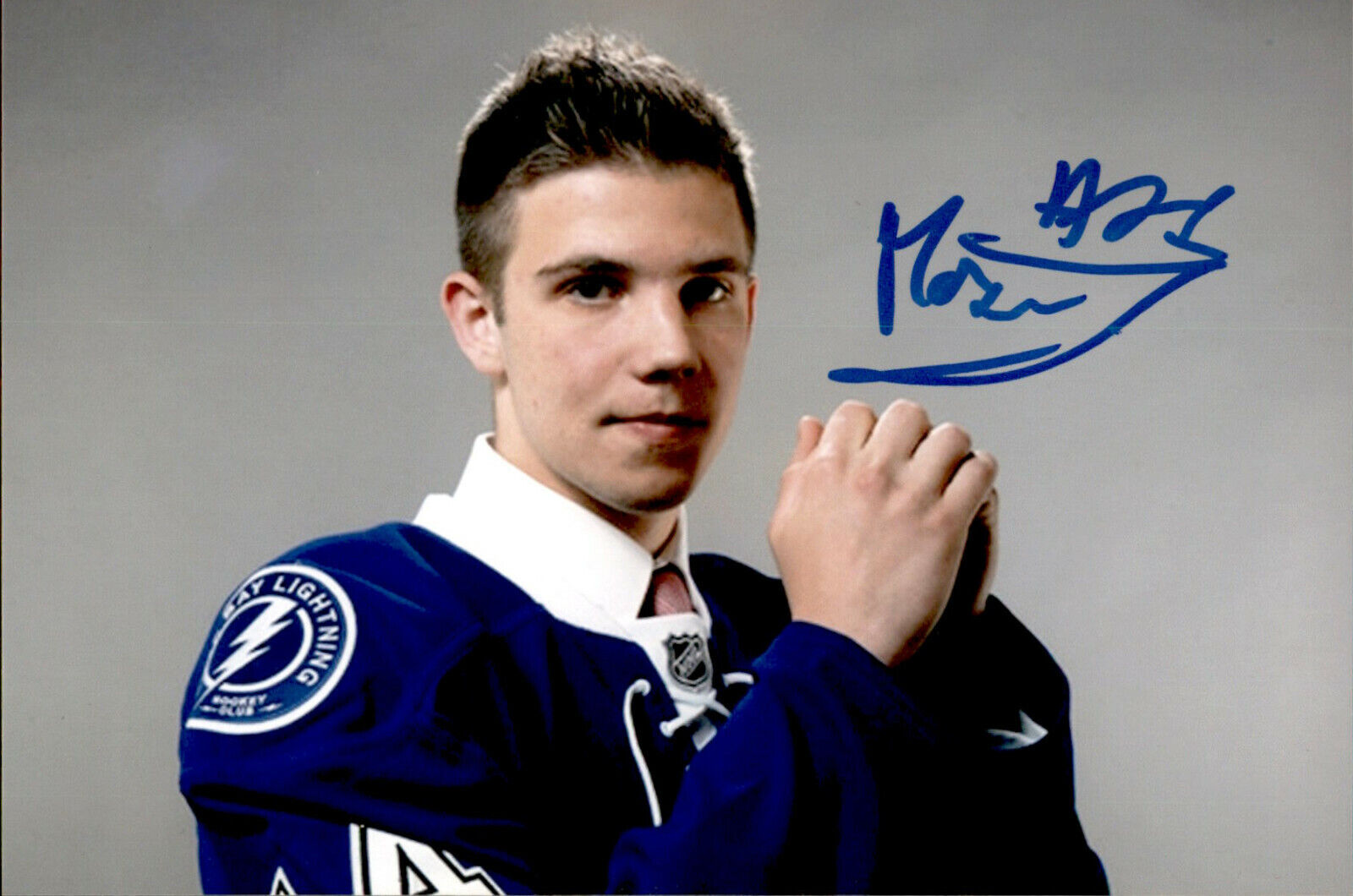 Dominik Masin SIGNED 4x6 Photo Poster painting TAMPA BAY LIGHTNING #3