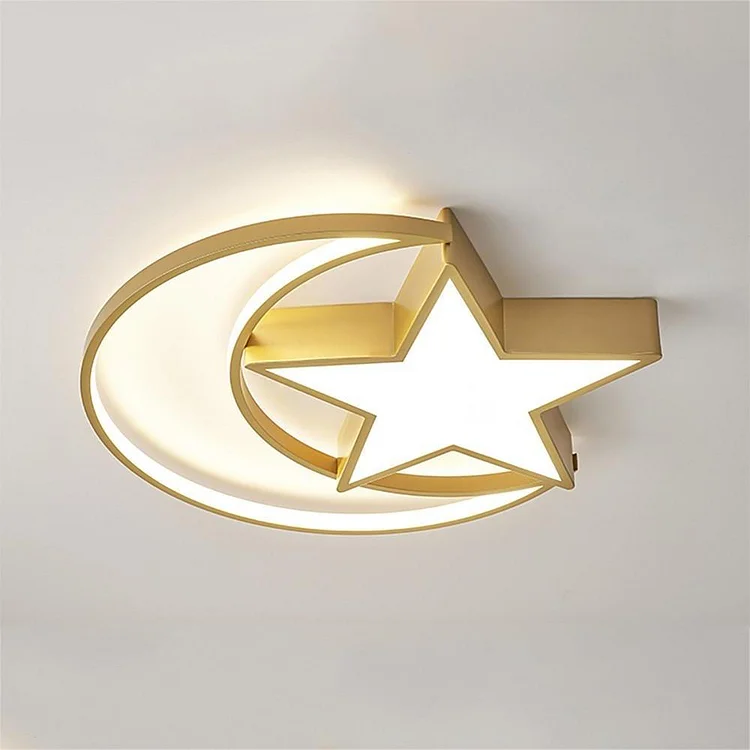 Novelty Moon Star Flush Mount Light LED Baby Kids Bedroom Ceiling Lights - Appledas