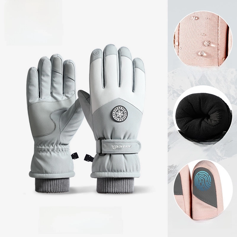 Winter Ski Gloves Outdoor Velvet Warm Electric Bike Riding Gloves Non-slip Waterproof Touch Screen Gloves SK28