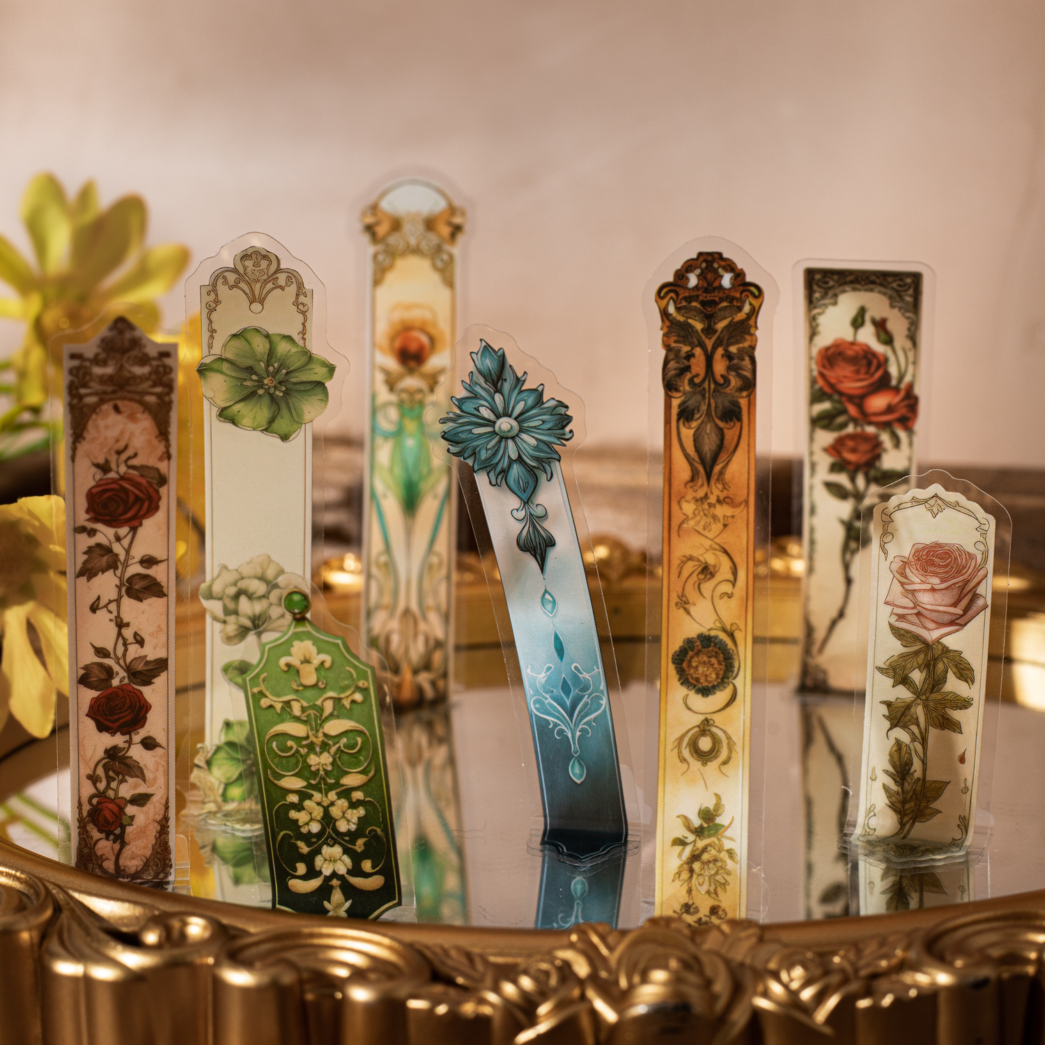 PET 스티커 - 타임 코리도 시리즈 빈티지 다크 고딕 꽃