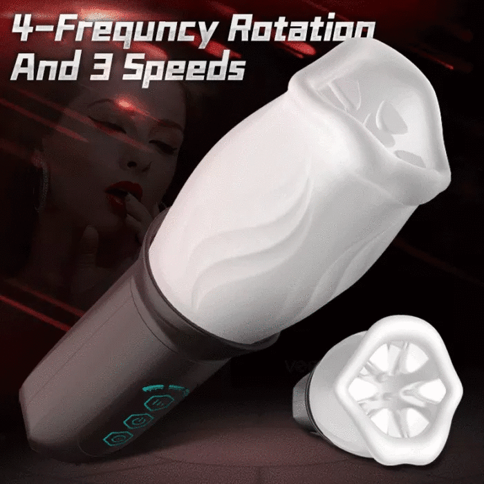 Bare Sleeve 4-Frequncy 3 Speeds Rotation Blowjob Masturbator-FUNSEXDOLLS