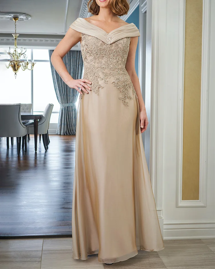 Elegant Lace V-Neck Gown