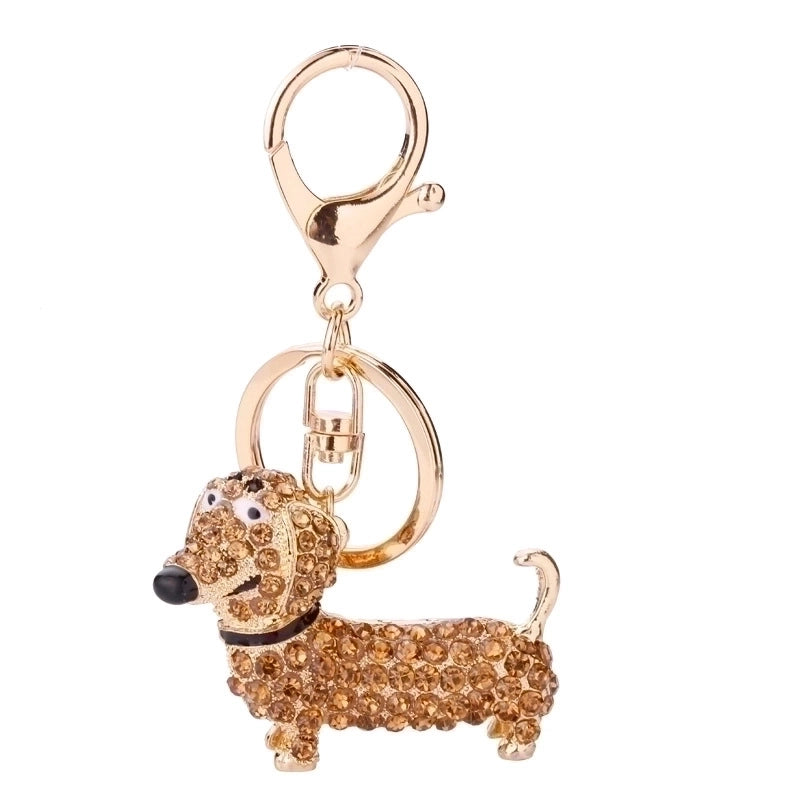 Cute Dog Alloy Diamond Unisex Bag Pendant