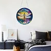 5D Diamond Painting Double Sided Effect  Stained Glass Panel Decorative Home Garden Decoration Hanging Kit(Dragonfly)