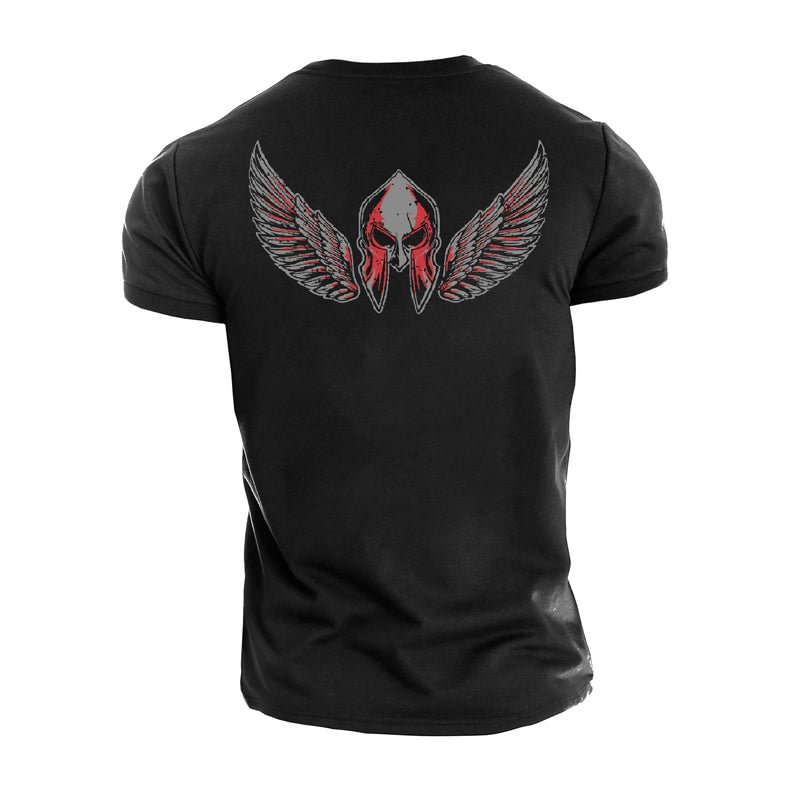 Cotton Spartan Warrior Eagle Wings T-shirts tacday