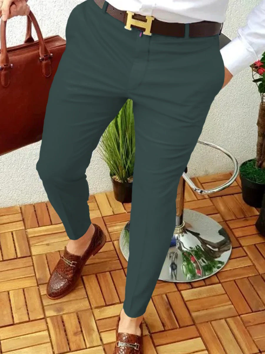 Men's Fashion Dark Green Suit Pants