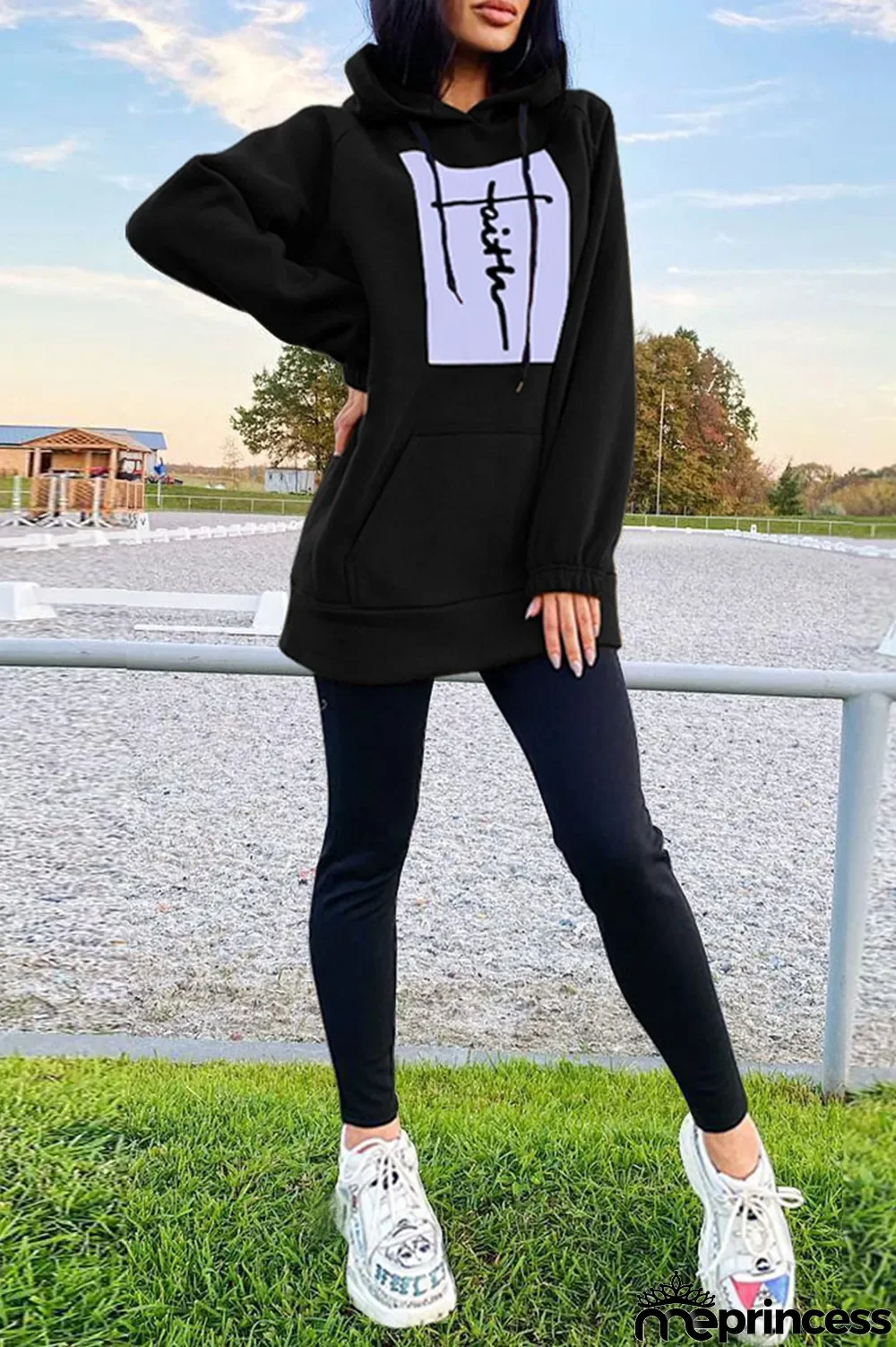 Pink Fashion Casual Print Patchwork Hooded Collar Tops