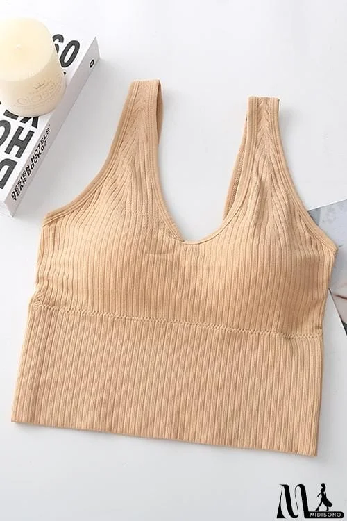 MidiSono - Elastic Wide Strap V Neck Brami