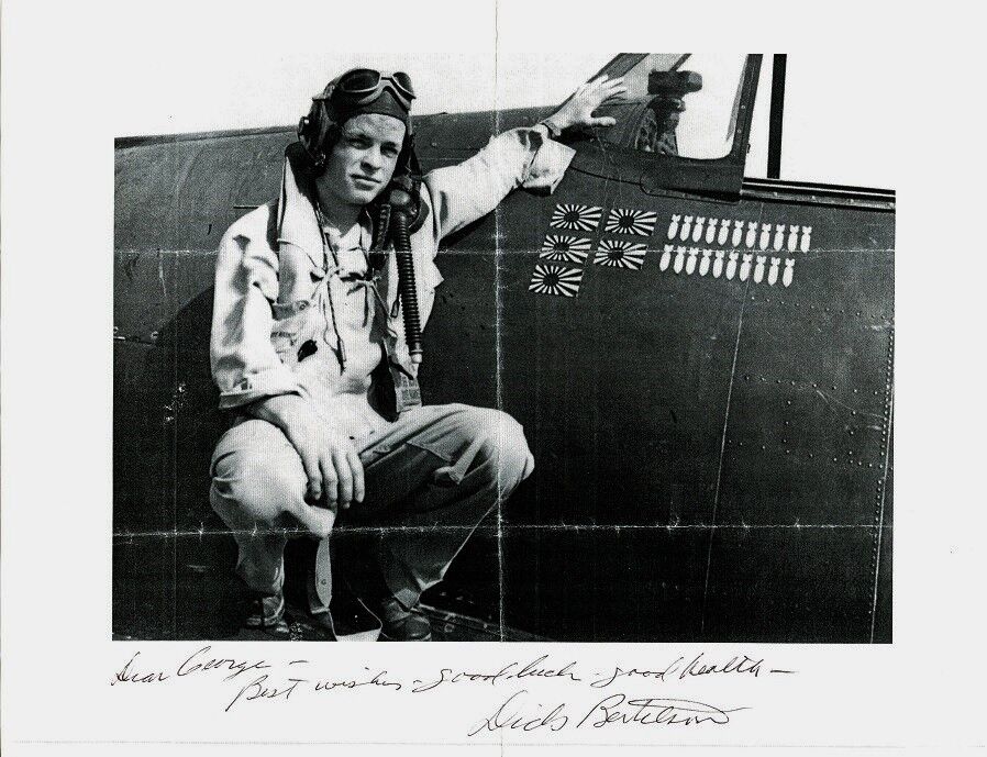 Flying Ace DICK BERTELSON Signed Photo Poster painting