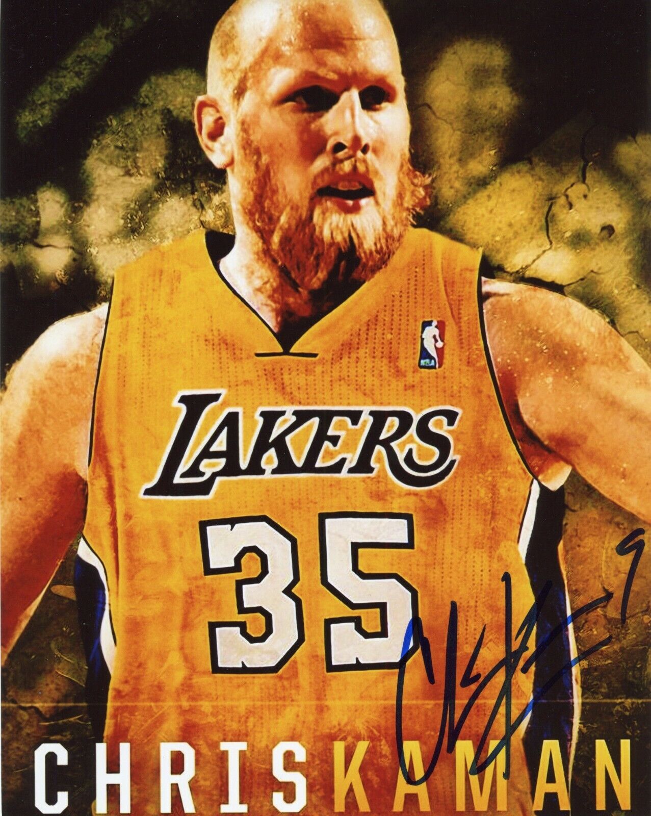 ~~ CHRIS KAMAN Authentic Hand-Signed LOS ANGELES LAKERS