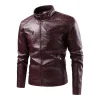 💥 2025 Hot Sale! Men's Casual Stand Collar PU Leather Jacket, Fashionable and Exquisite Zipper Jacket