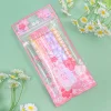 6PCS Matcha Blue Pink 0.5mm Black Gel Pen Set School Student Office Cute Stationery