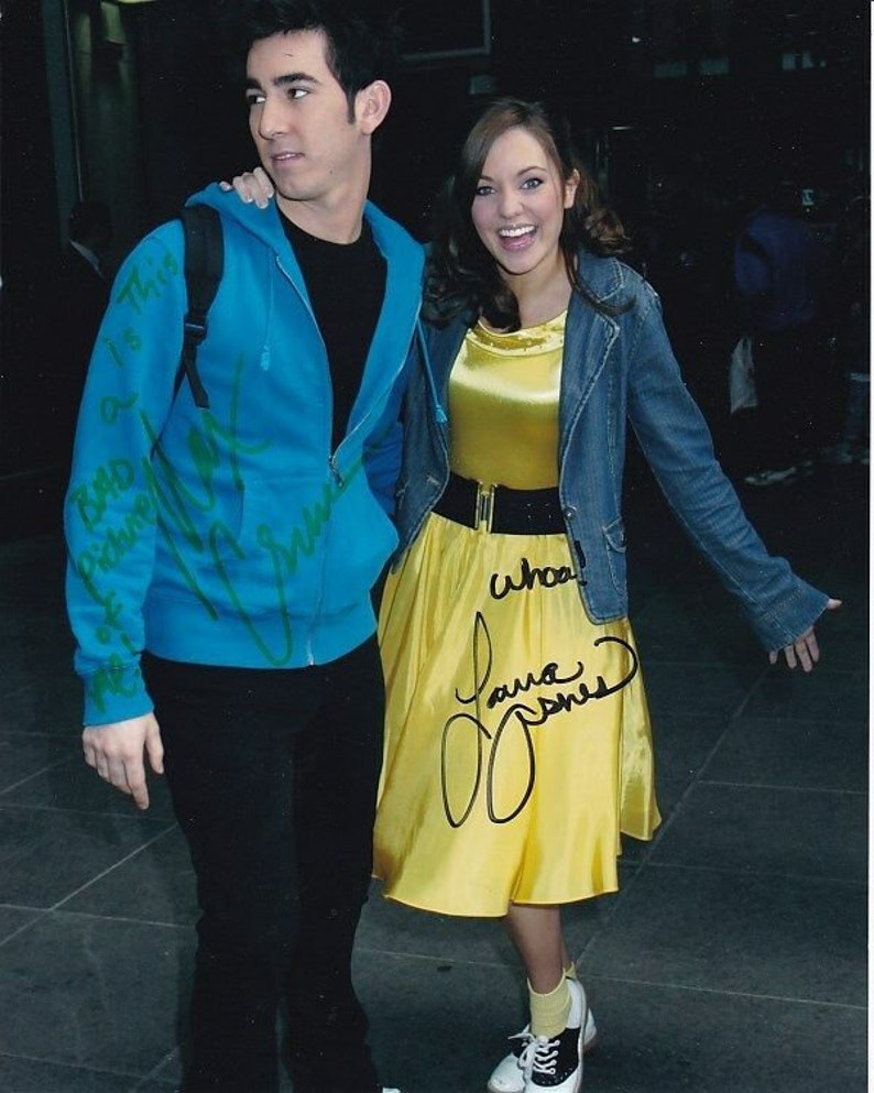 Max crumm & laura osnes signed autographed original grease Photo Poster painting great content