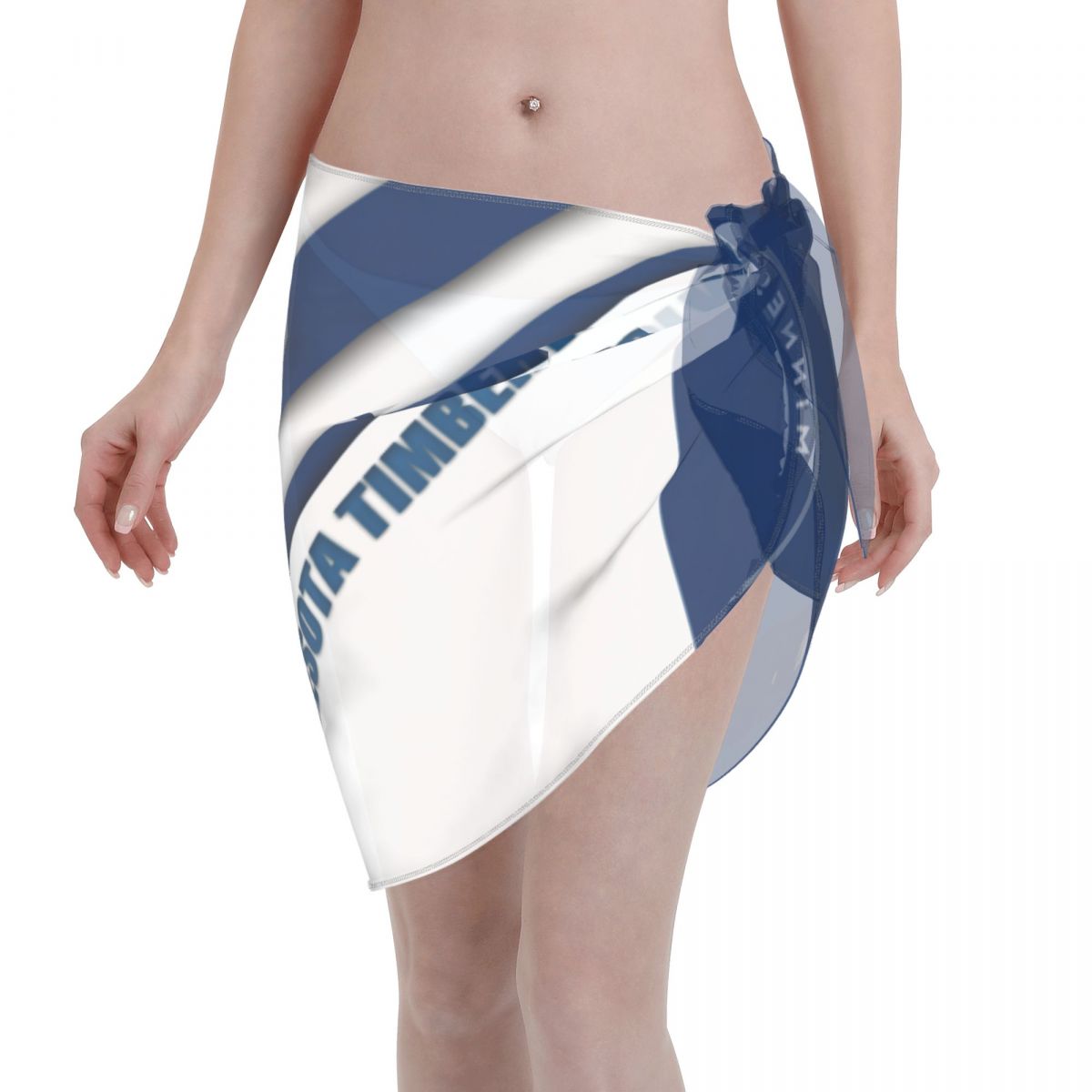 Minnesota Timberwolves Blue And White Logo Women's Short Sarong Beach Wrap