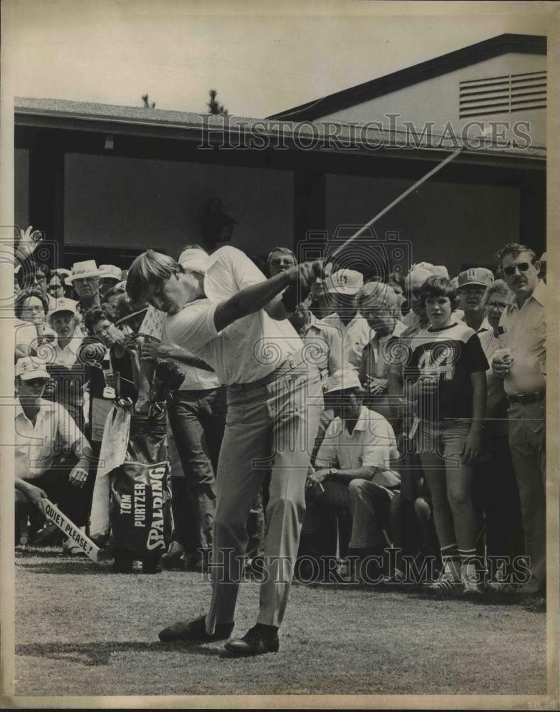 Press Photo Poster painting Golfer Peter Oosterhuis tees off - sas01556