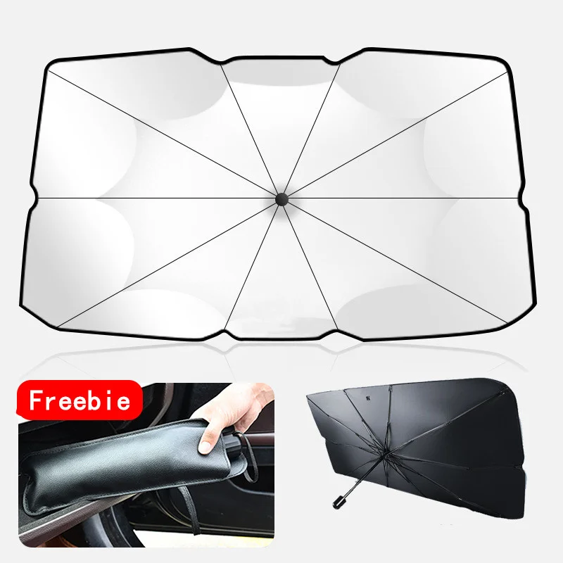 Musedesire Titanium Silver Windshield Sun Shade Umbrella