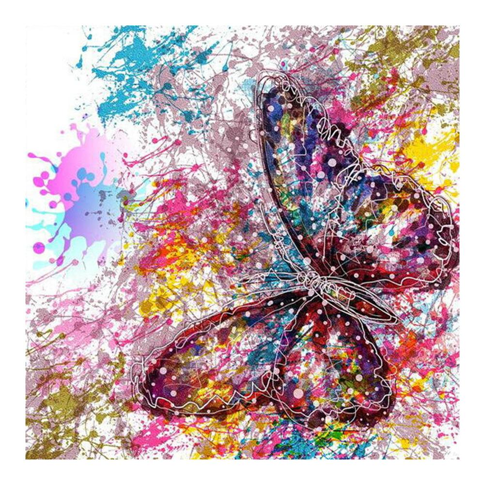 

30*30CM - Butterfly - Round Drill Diamond Painting, 501 Original