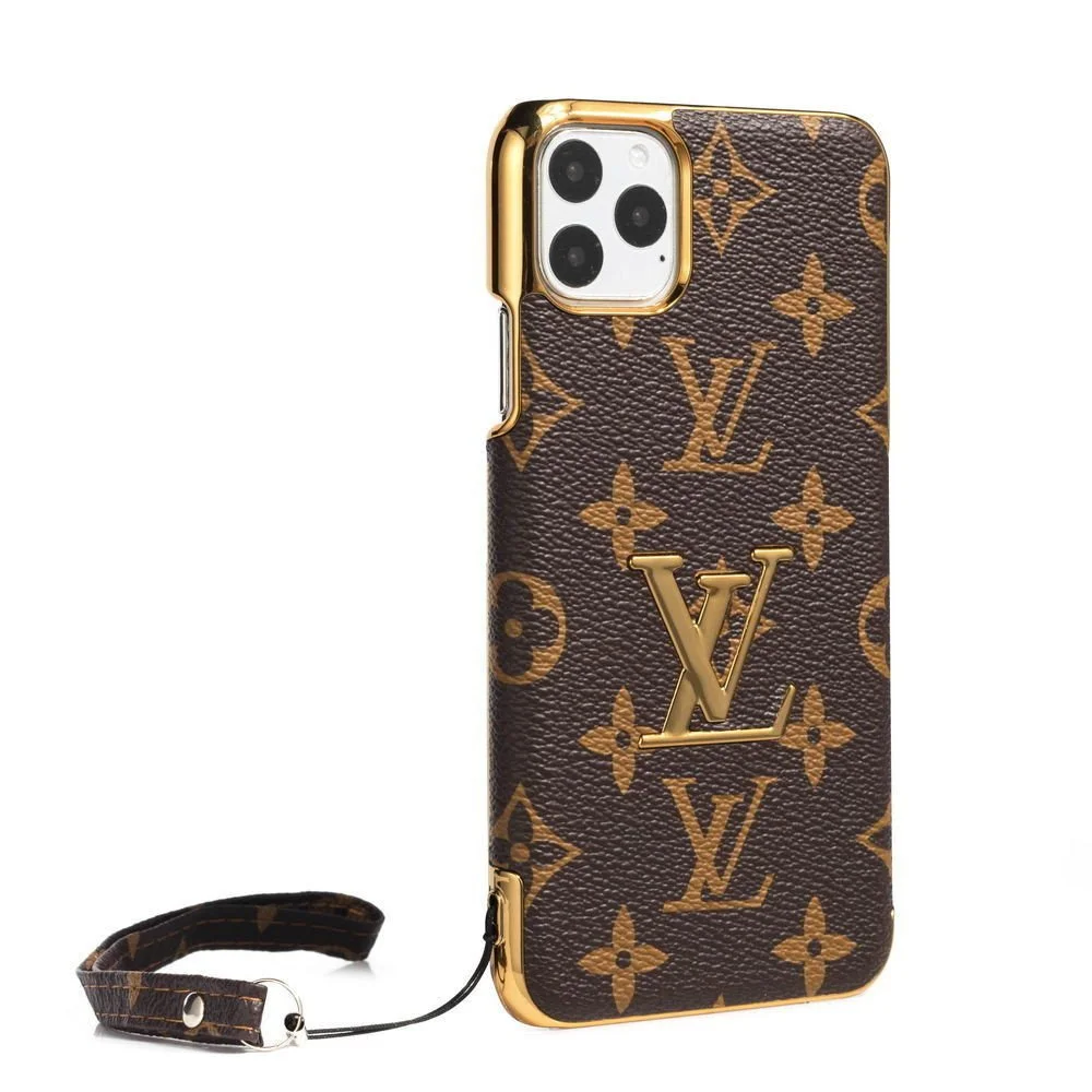 Electroplated Leather Case with Lanyard