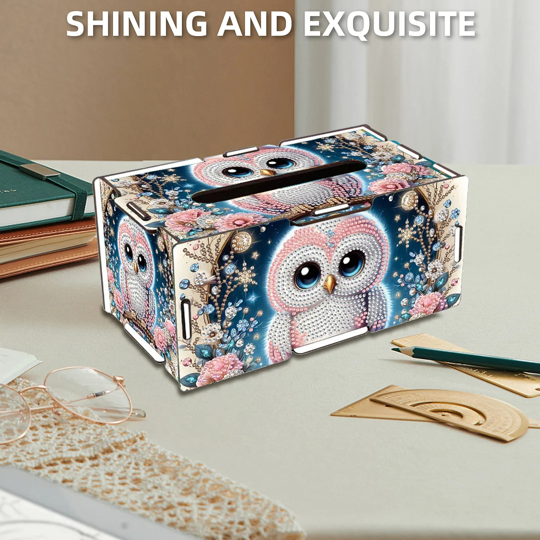 Wooden Diamond Painting Tissue Box for Home and Office Decoration(CZH006)