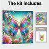 (Pre-Framed)Butterfly Flower-Special Shape Diamond Painting Kit(25x25cm)