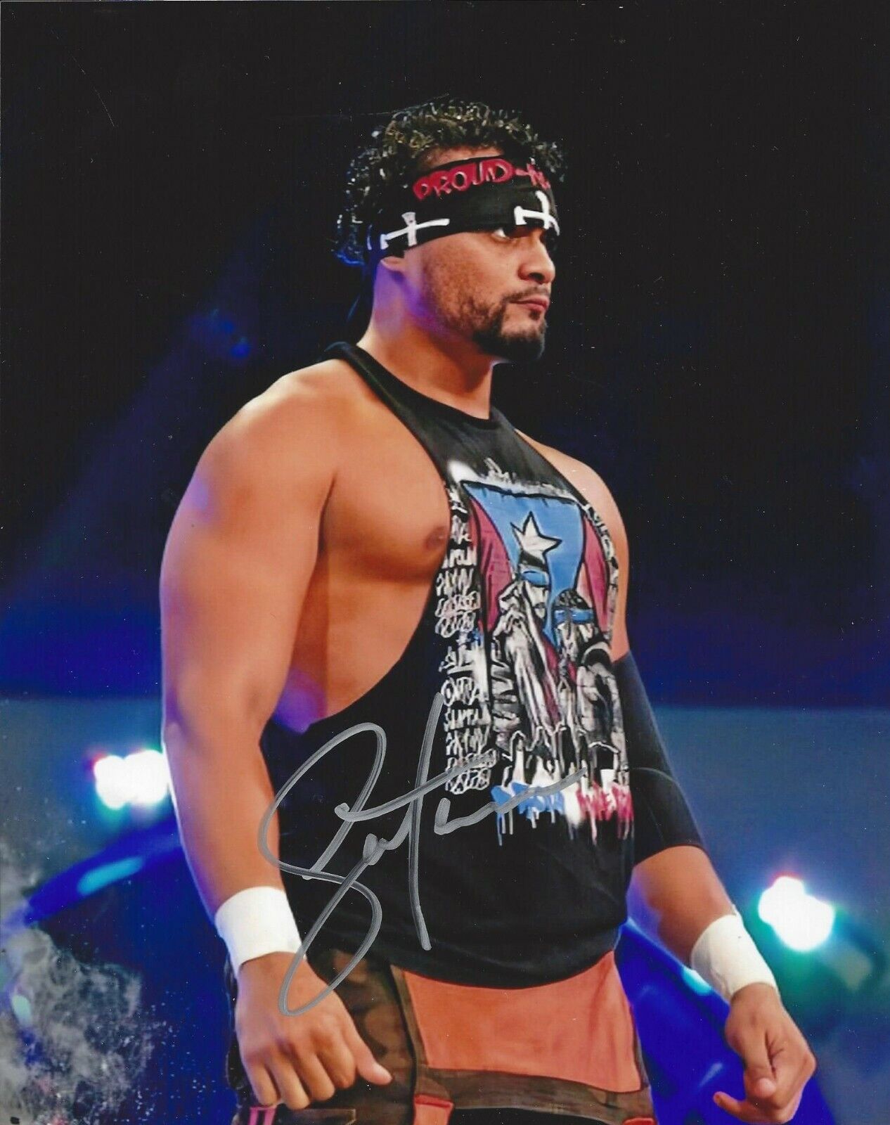 Santana Autographed 8x10 AEW Inner Circle  Ship #1