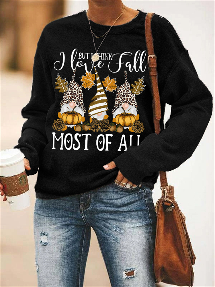 Gnomes I Love Fall Most Of All Sweatshirt artswardrobe