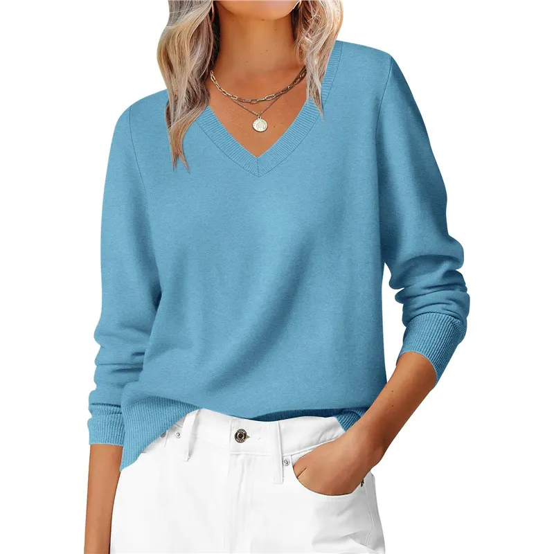 Athvotar Athvotar Autumn And Winter Leisure Jacket Classic Fashion Temperament Long-Sleeved V-Neck Large-Size Knitted Shirt