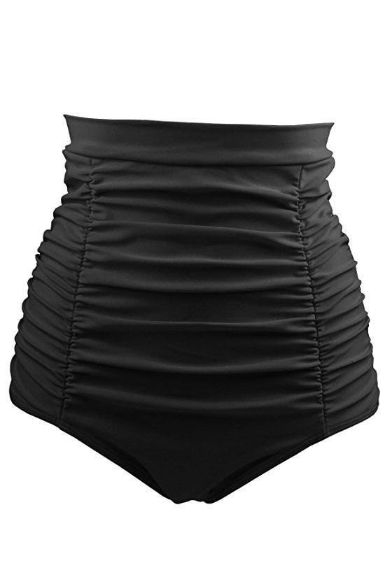 High Waist Ruched Bikini Bottom - Shop Trendy Women's Clothing | LoverChic