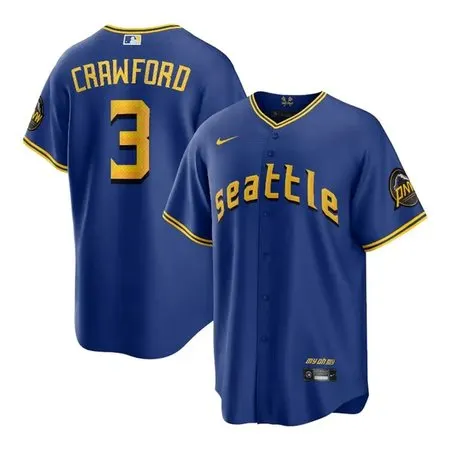 Men's Seattle Mariners #3 J.P. Crawford  Royal Home Replica Jersey