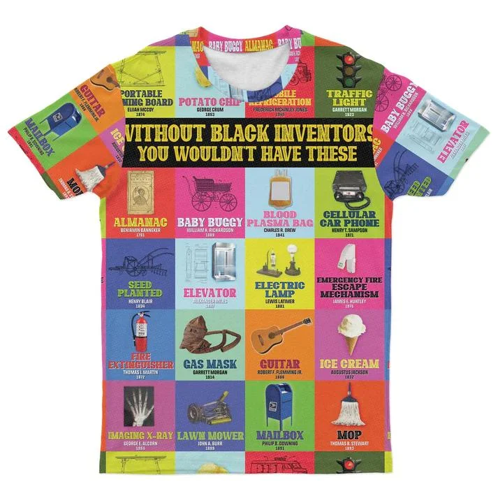 Men's Plus Size Black Inventions T-shirt