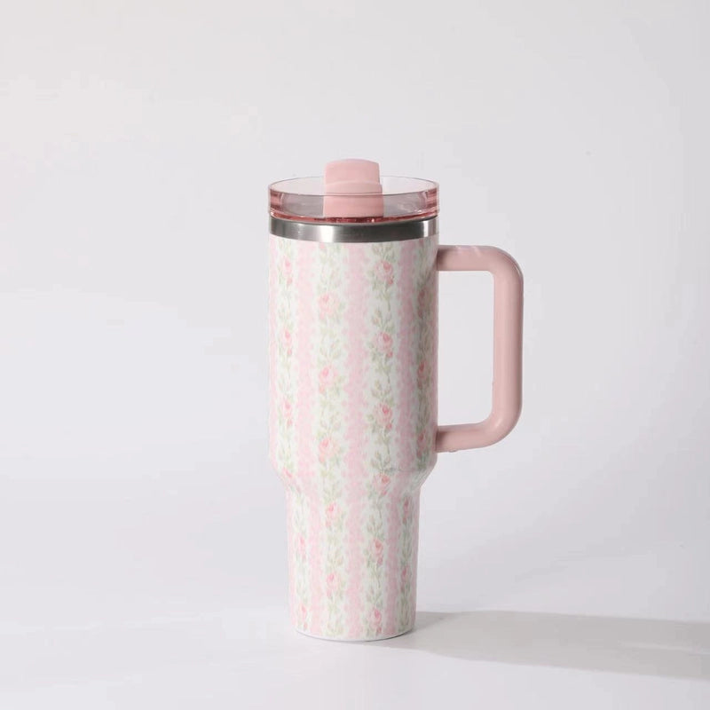 Casual Flower 201 Stainless Steel 304 Stainless Steel Thermos Cup 1 Piece