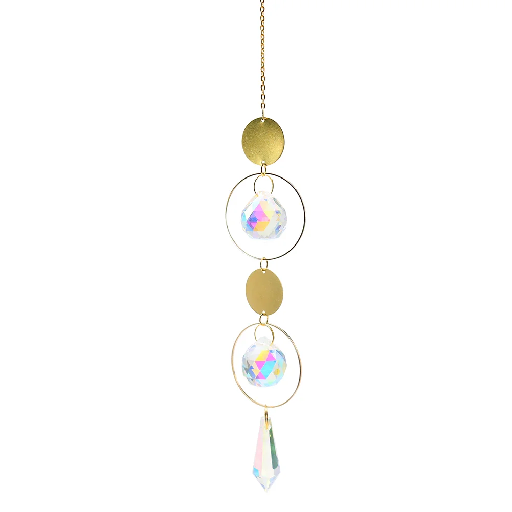 Moon Sun Ball Crystal Suncatcher Hanging Metal Pendant Garden Decor (21)