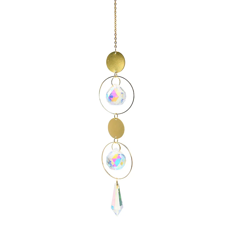 Moon Sun Ball Crystal Hanging Metal Pendant Rainbow Maker Home Garden Decor (21)