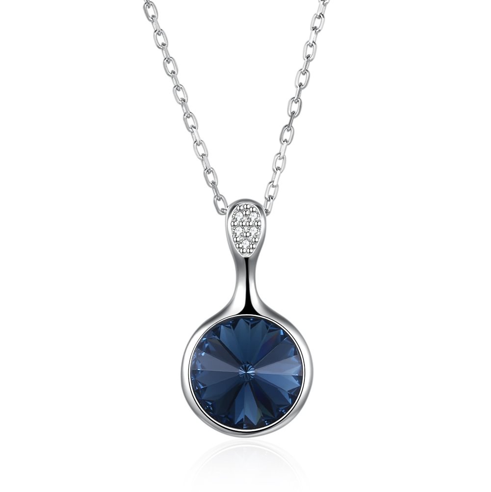 Austrian Crystal Necklace Women's   Round Pendant for Women