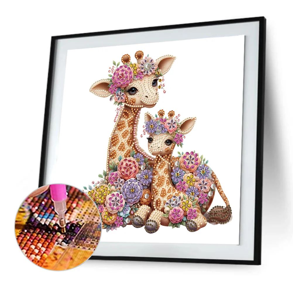 Diamond Painting - Partial Special Shaped Drill - Giraffe(Canvas|30*30cm)