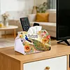 Diamond Art Tissue Box Cover DIY PU Desktop Organizer Large(Peacocks)